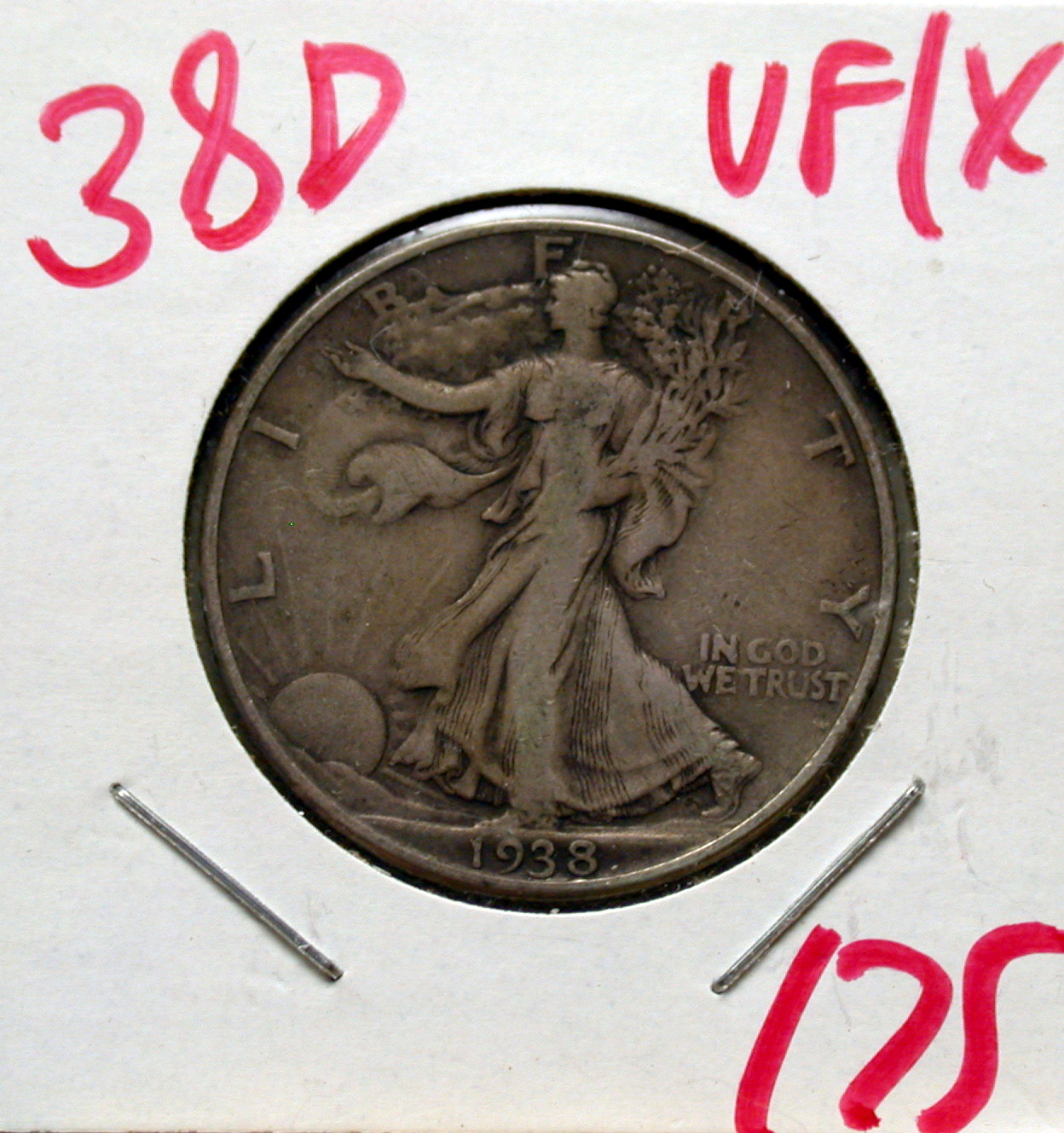 1938 D Walking Liberty Half in VF/XF - Click Image to Close